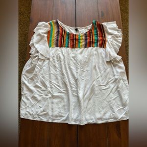 SHEIN plus size 5X fits like 2X!!! top with fluttery short sleeves